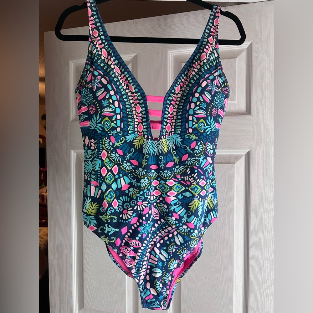 Lilly Pulitzer Glow and Flow Inky Jaspen swim suit